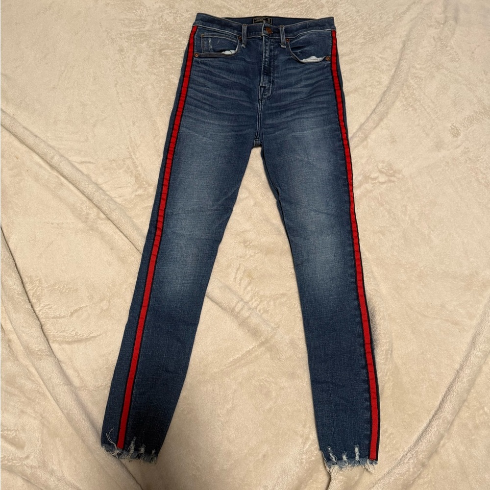 Abercrombie & Fitch Size 4 Ultra High-Rise Super Skinny Ankle Pinstripe Jeans